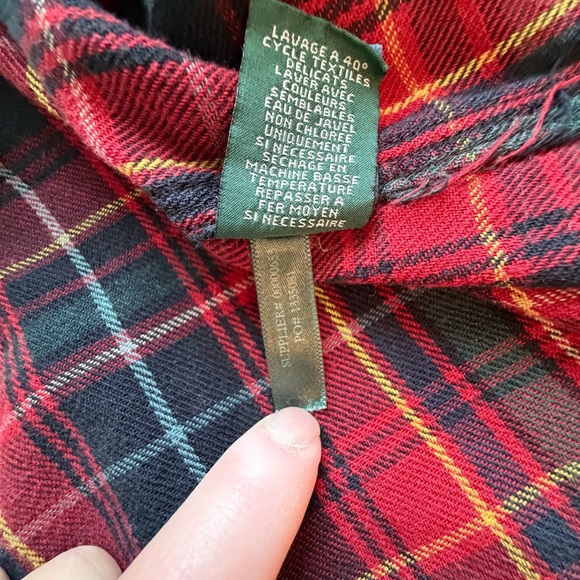 Ralph Lauren Woman’s S Red and Dark Green Plaid Flannel Shirt 100% Cotton - Picture 10 of 11